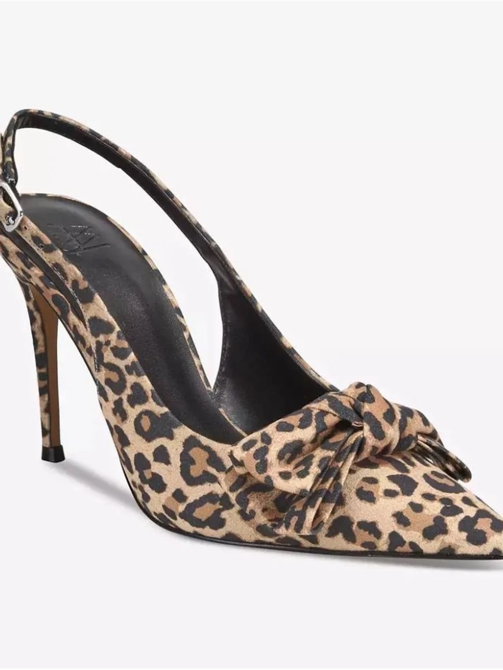 NWT AAJ by Aminah Leopard Print Gemma Bow Slingback Pointed-Toe Pump 6.5